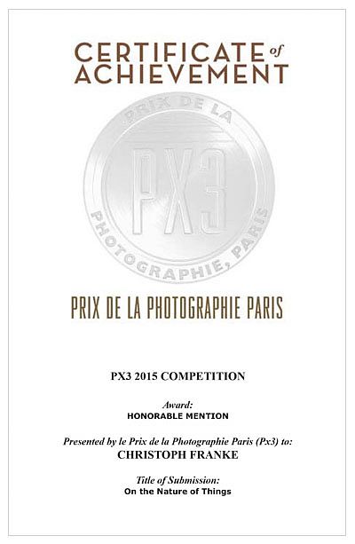HONORABLE MENTION WINNER OF PX3, Prix de la Photographie Paris 